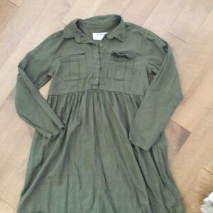 Girls half button up dress